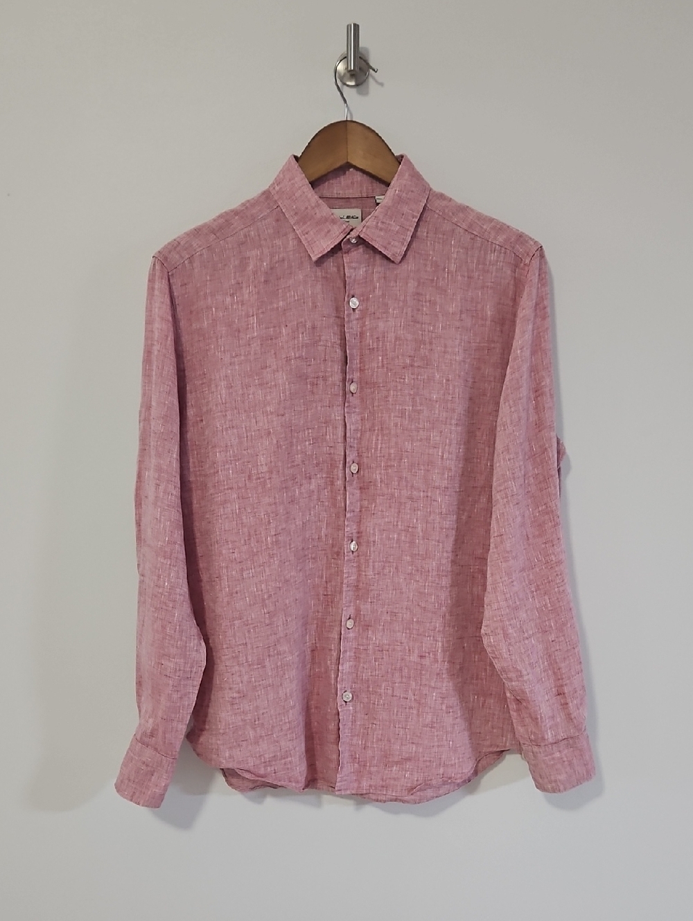 Baird‎ McNutt Murano 100% Linen Shirt Button Long Sleeve Pink Beach Preppy M